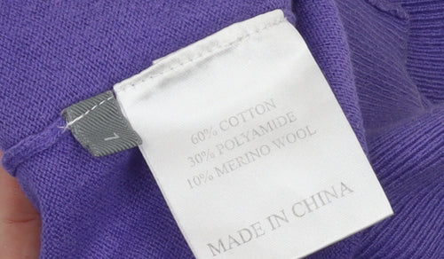 PING Men's Purple V-Neck Cotton Blend Golf Jumper L