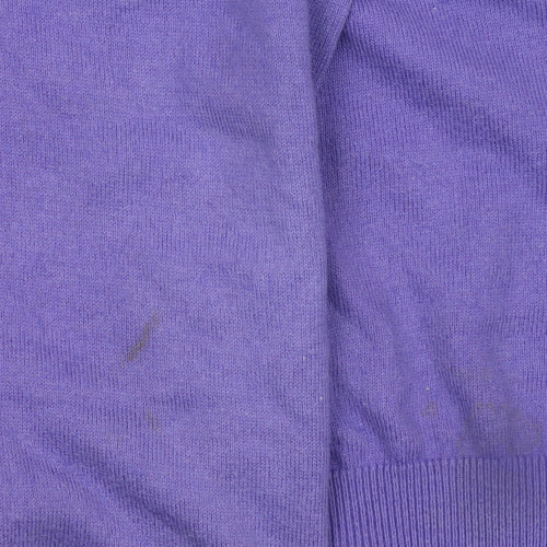 PING Men's Purple V-Neck Cotton Blend Golf Jumper L