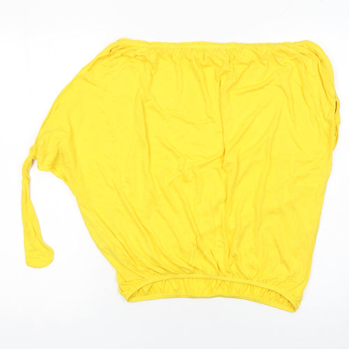French Connection Women's Yellow Off Shoulder Jersey Blouse Size S