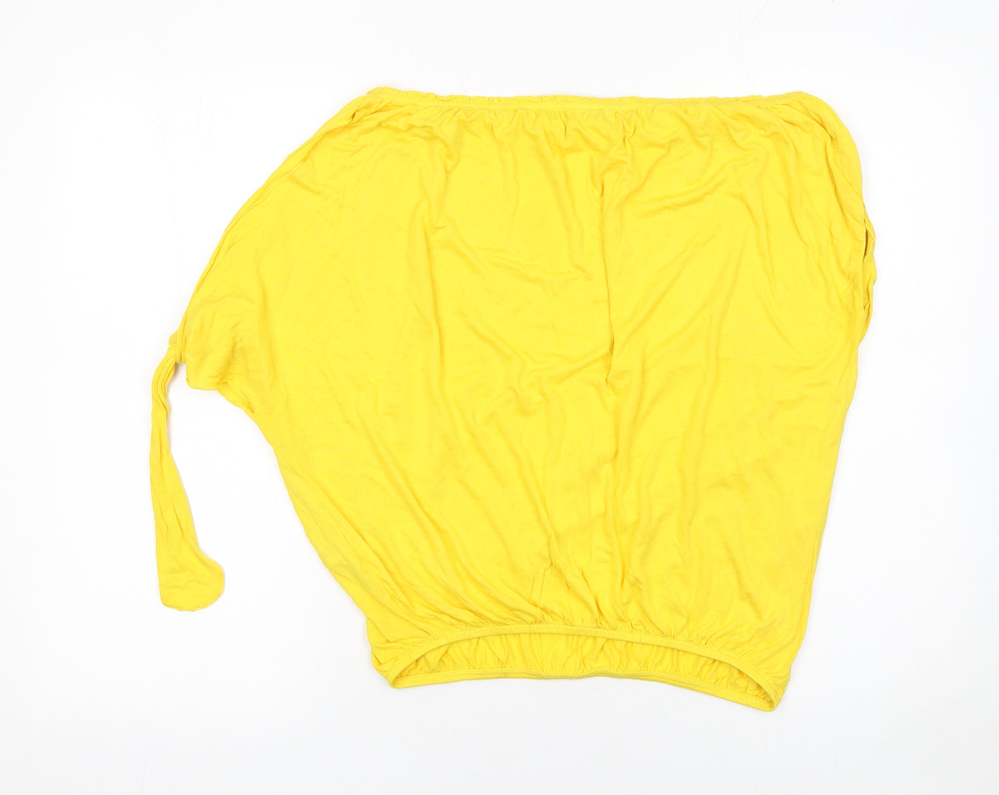 French Connection Women's Yellow Off Shoulder Jersey Blouse Size S