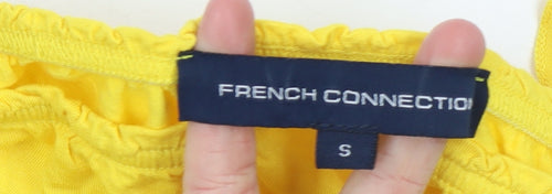 French Connection Women's Yellow Off Shoulder Jersey Blouse Size S