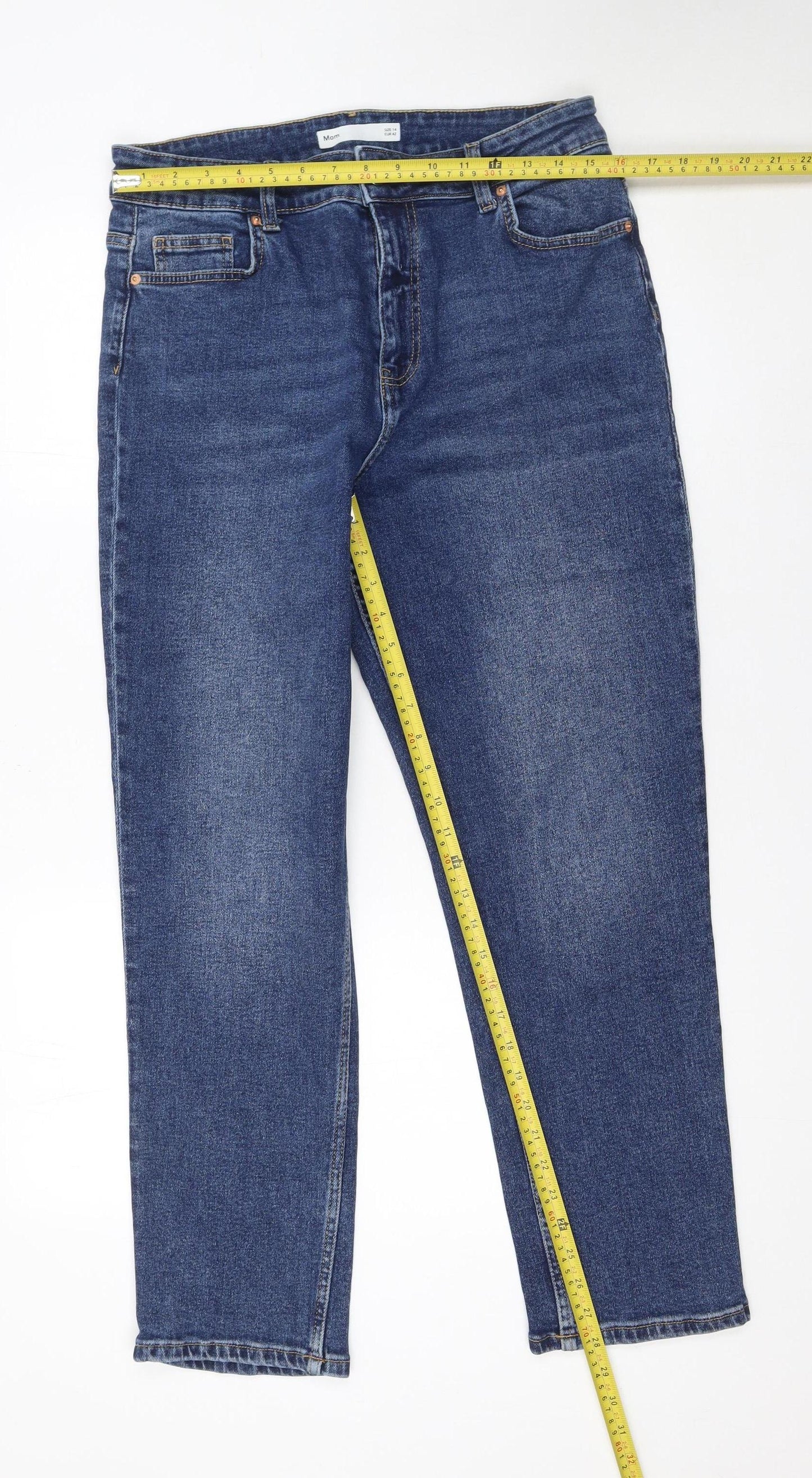 Dunnes Stores Women’s Blue Mom Jeans Size 14 High Waist Denim