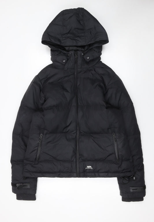 Trespass Women's Black 2XL Puffer Jacket Down Filled Hooded Winter Coat