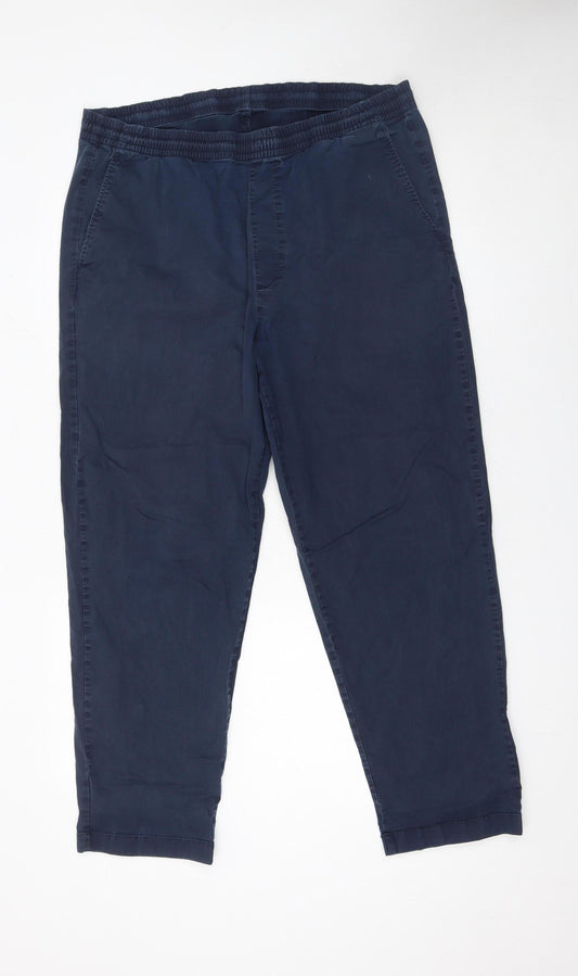Uniqlo Men’s Blue XL Chino Trousers Elastic Waist Comfort Fit