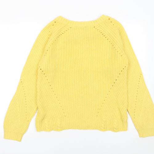 Dorothy Perkins Women’s Yellow Chunky Knit Crew Neck Jumper Size 10