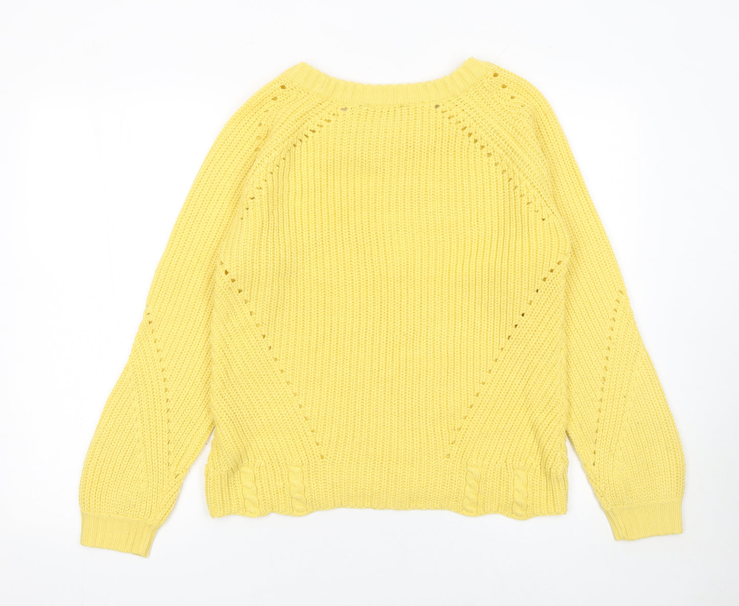 Dorothy Perkins Women’s Yellow Chunky Knit Crew Neck Jumper Size 10
