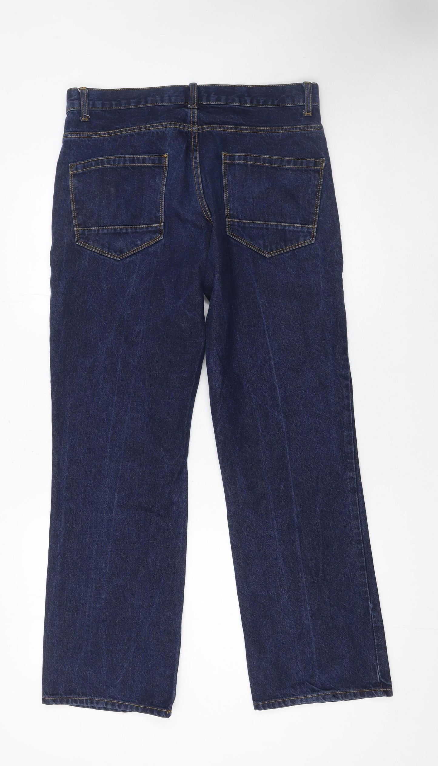 F&F Men's Blue Straight Leg Jeans 32W 32L Denim Relaxed Fit