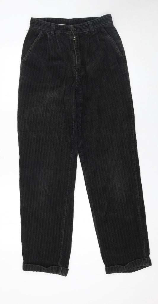 NICO Men’s Black Corduroy Trousers 28R Regular Fit Straight Leg