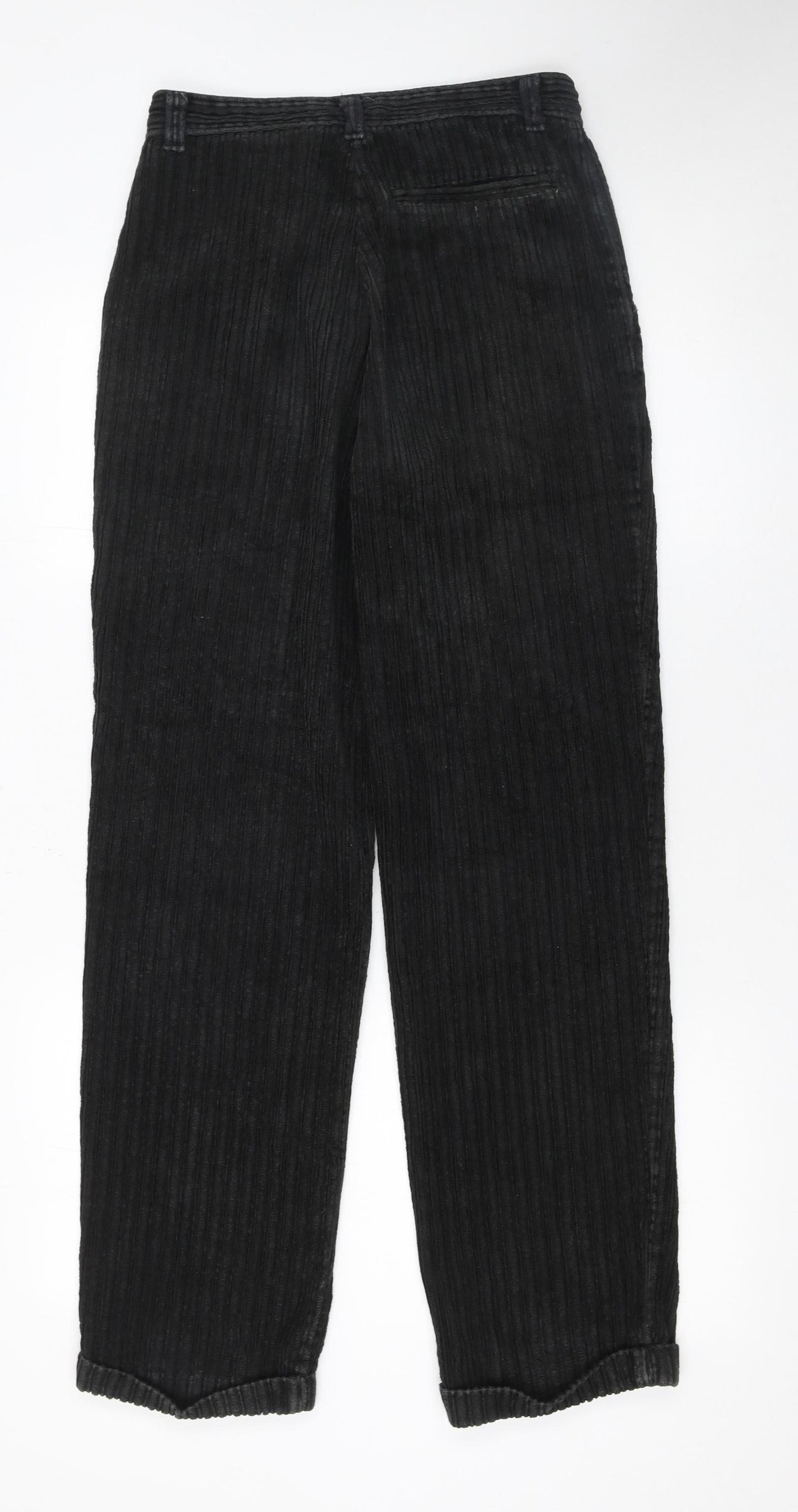 NICO Men’s Black Corduroy Trousers 28R Regular Fit Straight Leg