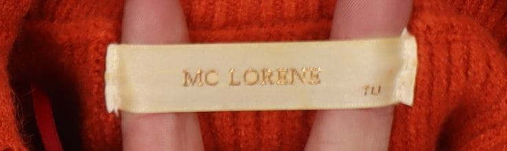 MC Lorene Women's Orange Cowl Neck Knit Jumper One Size