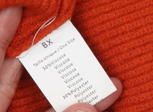 MC Lorene Women's Orange Cowl Neck Knit Jumper One Size