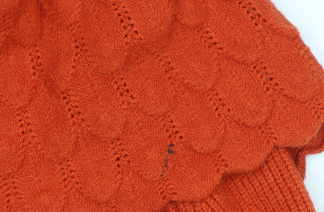 MC Lorene Women's Orange Cowl Neck Knit Jumper One Size