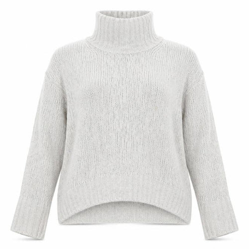 H&M Women Grey Roll Neck Acrylic Wool Alpaca Jumper Size S