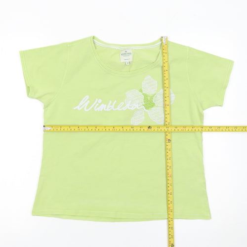 Wimbledon Womens Green Size 16 Cotton T-Shirt Short Sleeve