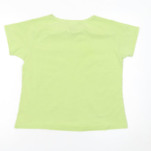 Wimbledon Womens Green Size 16 Cotton T-Shirt Short Sleeve