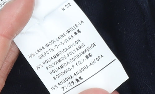 United Colors of Benetton Women’s Black Wool V-Neck Pullover Jumper Size 12