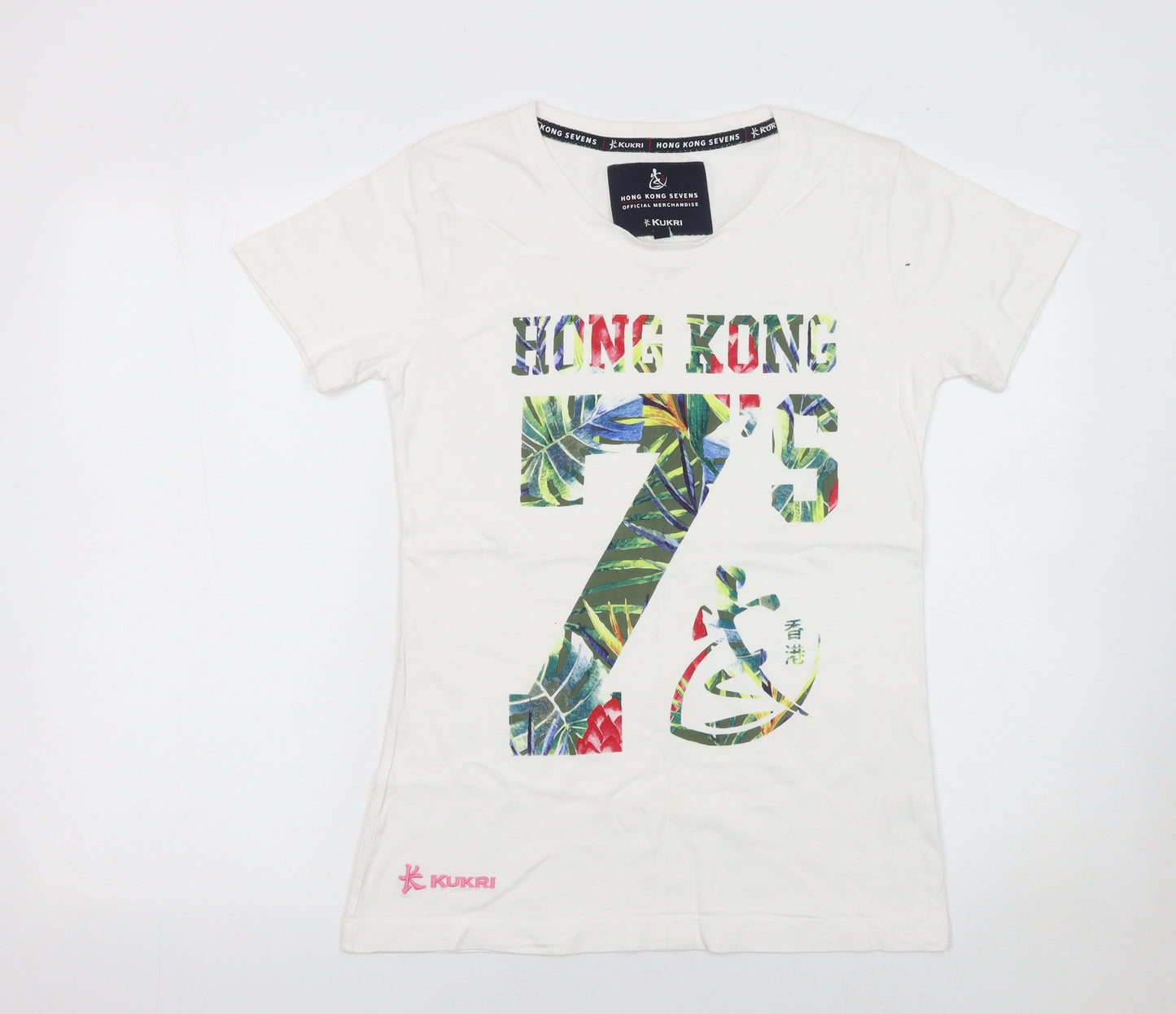 Kukri Womens White Hong Kong Sevens Graphic Cotton T-Shirt Size 10