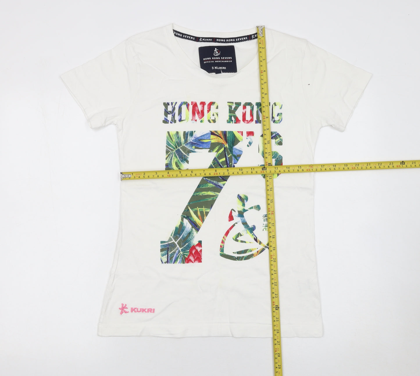 Kukri Womens White Hong Kong Sevens Graphic Cotton T-Shirt Size 10