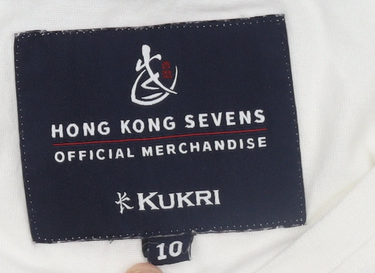 Kukri Womens White Hong Kong Sevens Graphic Cotton T-Shirt Size 10