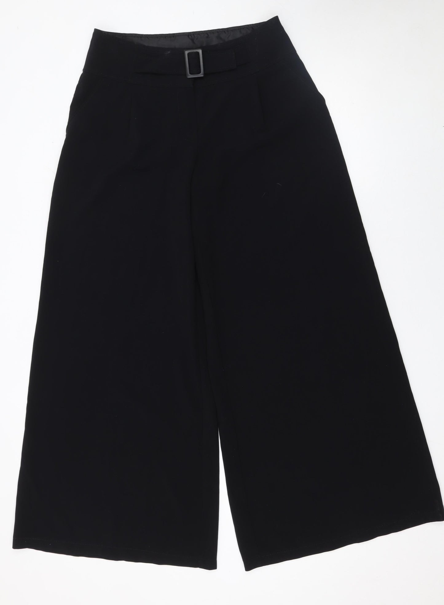 INÈS Women’s Black Belted Wide-Leg Culottes Size 12