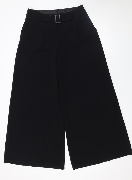 INÈS Women’s Black Belted Wide-Leg Culottes Size 12