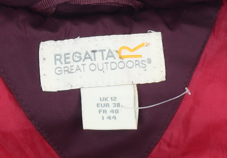 Regatta Women’s Red Long Hooded Puffer Coat Size 12 Faux Fur Trim