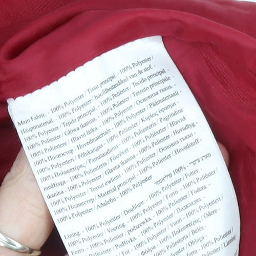 Regatta Women’s Red Long Hooded Puffer Coat Size 12 Faux Fur Trim