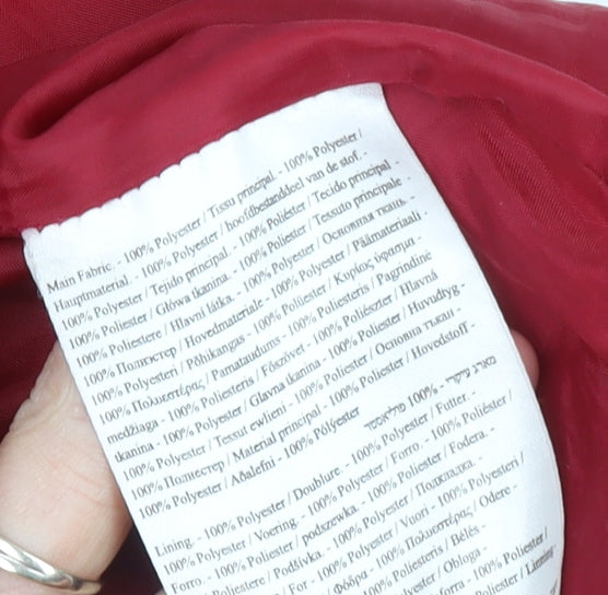 Regatta Women’s Red Long Hooded Puffer Coat Size 12 Faux Fur Trim