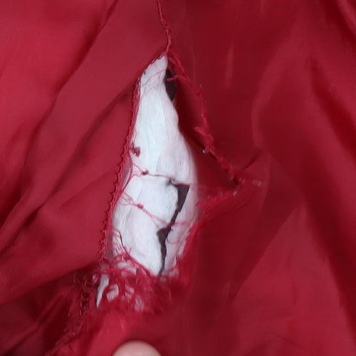 Regatta Women’s Red Long Hooded Puffer Coat Size 12 Faux Fur Trim