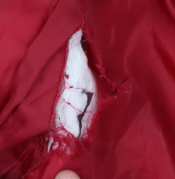 Regatta Women’s Red Long Hooded Puffer Coat Size 12 Faux Fur Trim