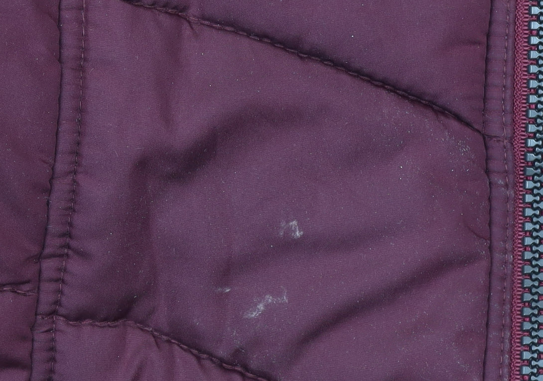 Regatta Women’s Red Long Hooded Puffer Coat Size 12 Faux Fur Trim