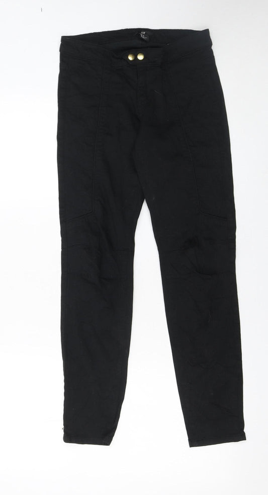 H&M Women's Black Jegging Jeans Size 6 Slim Fit Mid Rise