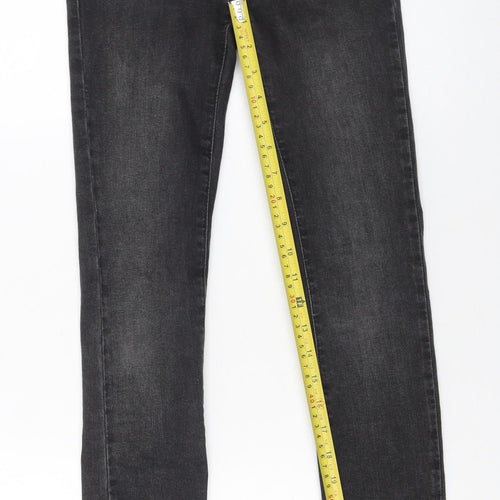 New Look Women's Black Skinny Flower Embroidered Jeans UK 4