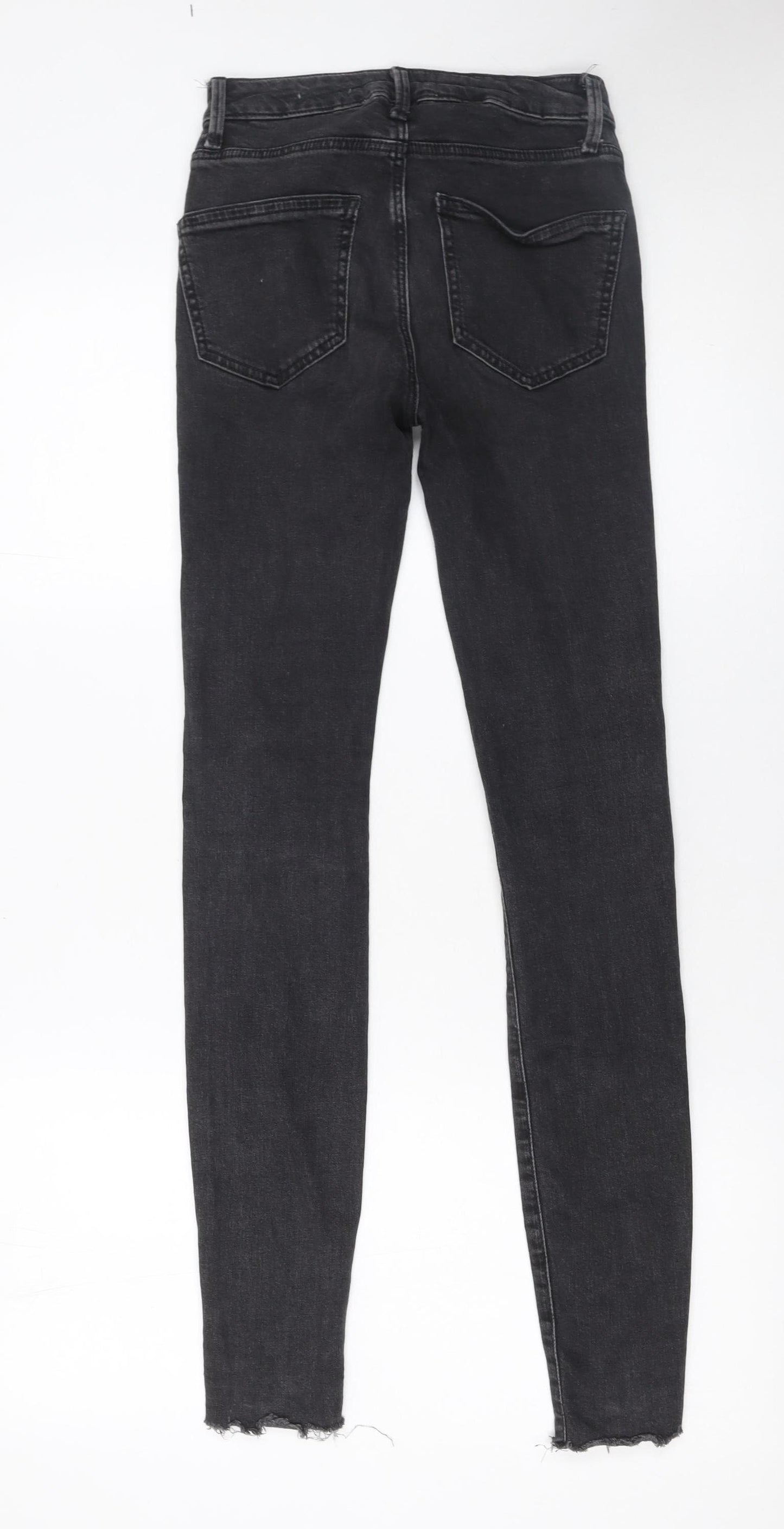 New Look Women's Black Skinny Flower Embroidered Jeans UK 4