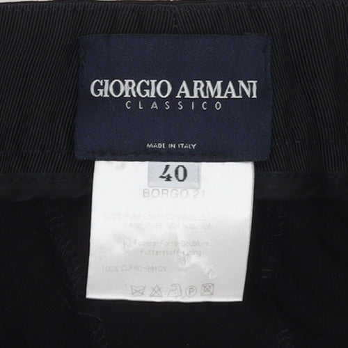 Giorgio Armani Women's Black Wide-Leg Dress Pants Size 12