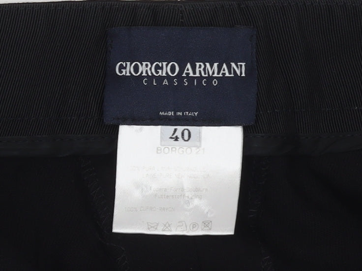 Giorgio Armani Women's Black Wide-Leg Dress Pants Size 12