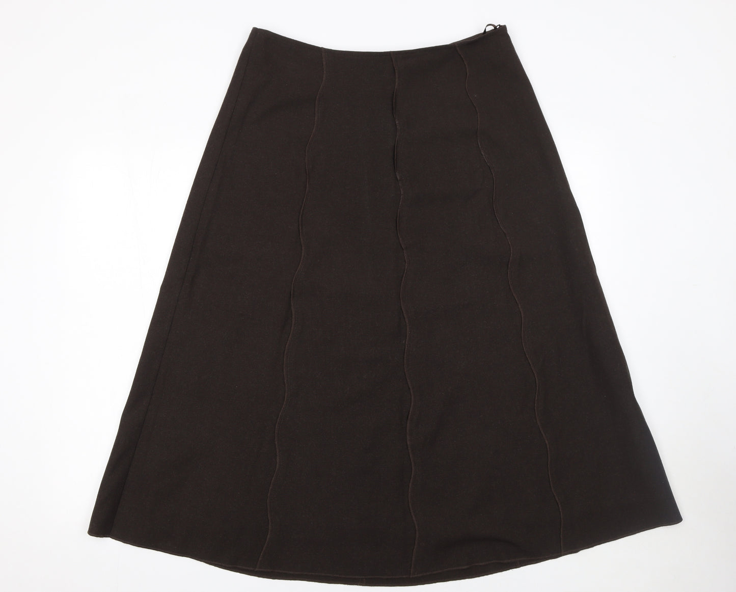 Per Una Women's Brown A-Line Midi Skirt Size 12 Lined Polyester