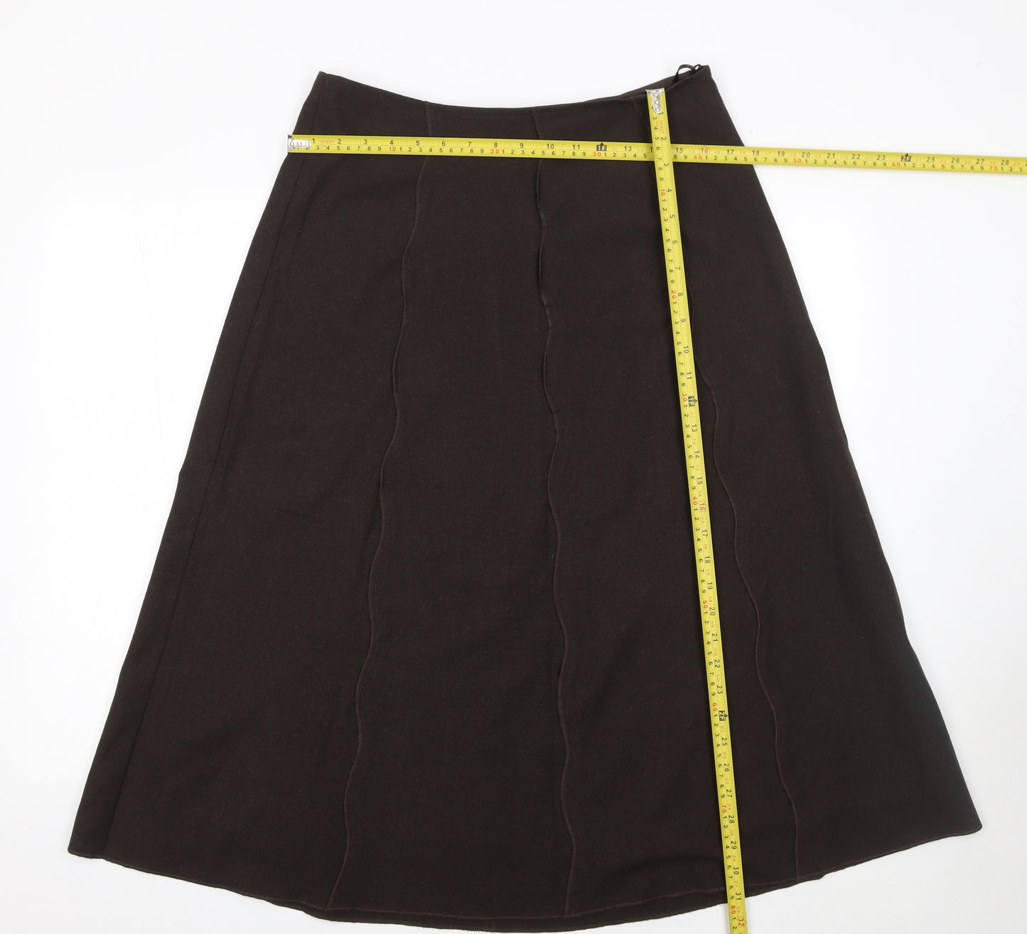 Per Una Women's Brown A-Line Midi Skirt Size 12 Lined Polyester