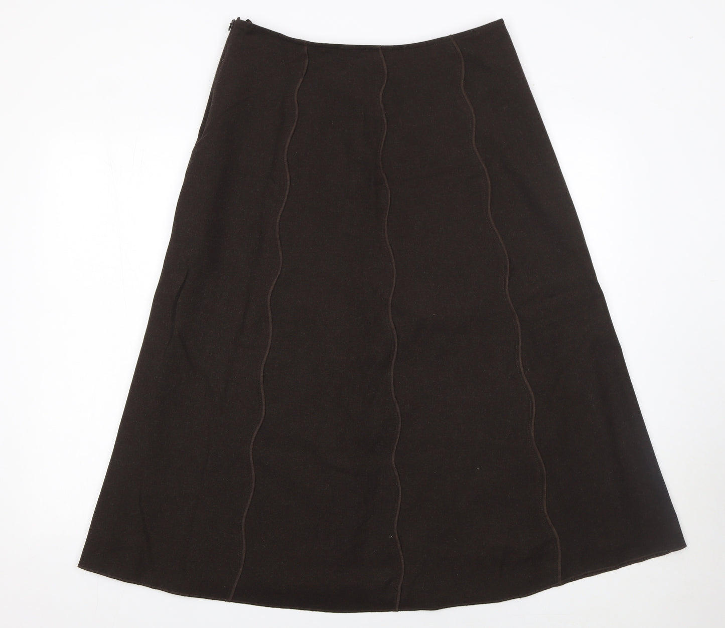 Per Una Women's Brown A-Line Midi Skirt Size 12 Lined Polyester