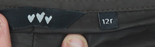 Per Una Women's Brown A-Line Midi Skirt Size 12 Lined Polyester