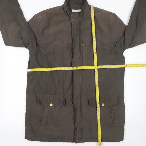 Greenwoods Men’s Brown L Lined Casual Mid-Length Jacket