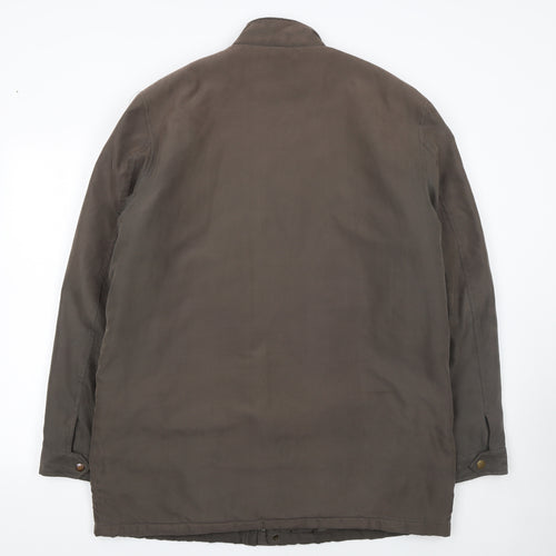 Greenwoods Men’s Brown L Lined Casual Mid-Length Jacket