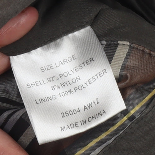 Greenwoods Men’s Brown L Lined Casual Mid-Length Jacket