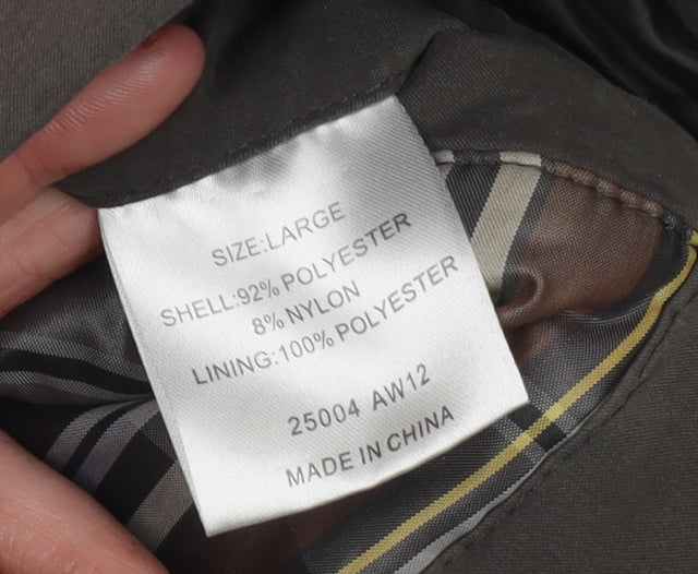 Greenwoods Men’s Brown L Lined Casual Mid-Length Jacket