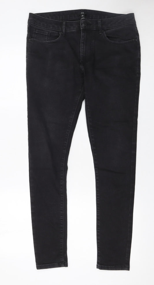 River Island Men's Black Slim Fit Skinny Jeans M