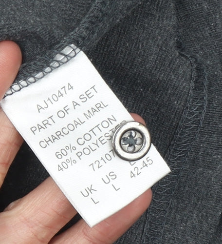 Cotton Traders Men’s Grey Long Sleeve Henley T-Shirt Size L