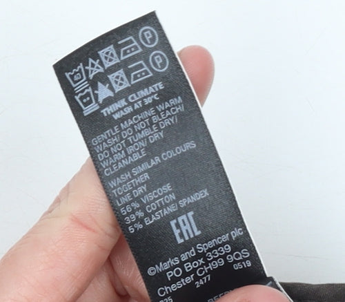 Marks and Spencer Women Brown Plus Size 24 Relaxed Tapered Trousers