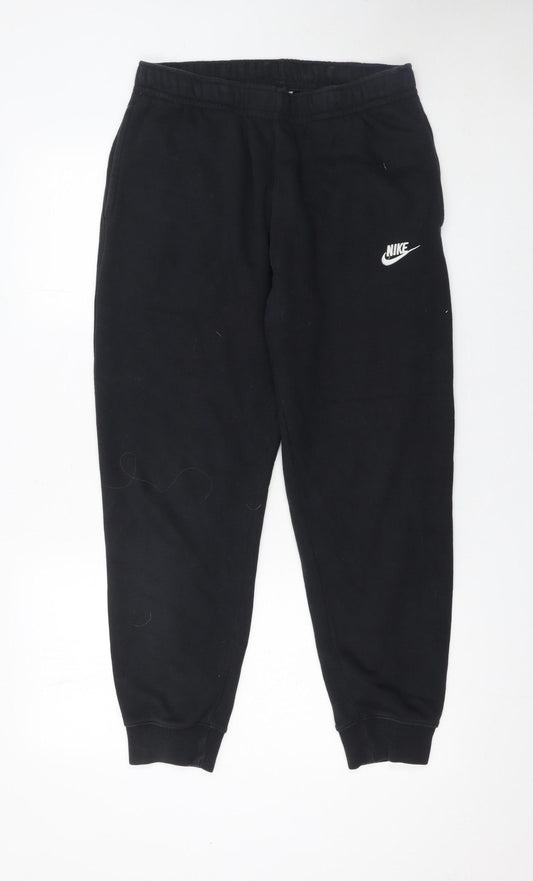 Nike Womens Black Fleece Jogger Sweatpants M Elastic Waist Pockets