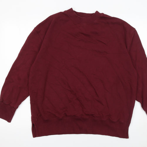 Next Women's Burgundy Crew Neck Pullover Sweatshirt L Cotton Blend