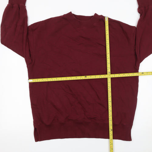 Next Women's Burgundy Crew Neck Pullover Sweatshirt L Cotton Blend